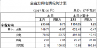 湖北省2017上半年電力運行<font color=