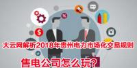 2018年貴州電力市場(chǎng)化交易規(guī)則解析 售電公司怎么玩？