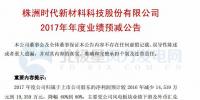 時代新材預(yù)計2017年盈利減少1.45億元到1.94億元