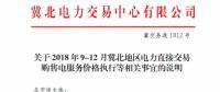 冀北地區(qū)9-12月電力直接交易：依據(jù)購售電合同由交易平臺計算、發(fā)布購售電服務(wù)價格