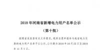 669家！河南公示2018年第十批新增電力用戶名單（附名單）